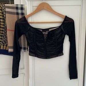 City Lux Boutique Black Crop Top Blouse